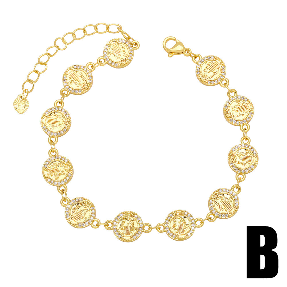 Wholesale Copper Diamond Cross Bracelet