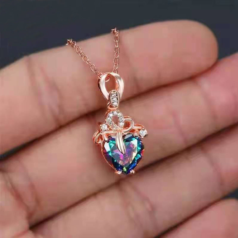 Wholesale Heart Shaped Diamond Crystal Necklace