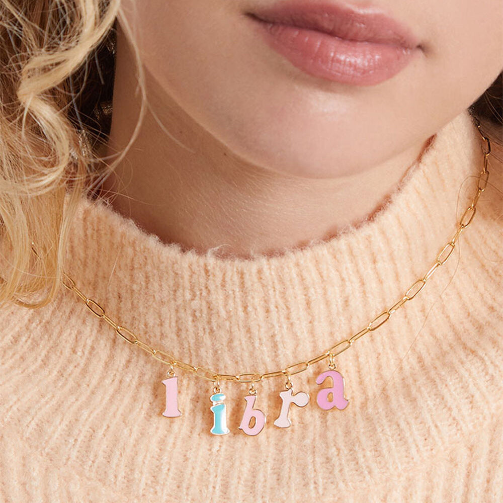 Wholesale Candy Colored Letter Titanium Steel Necklaces