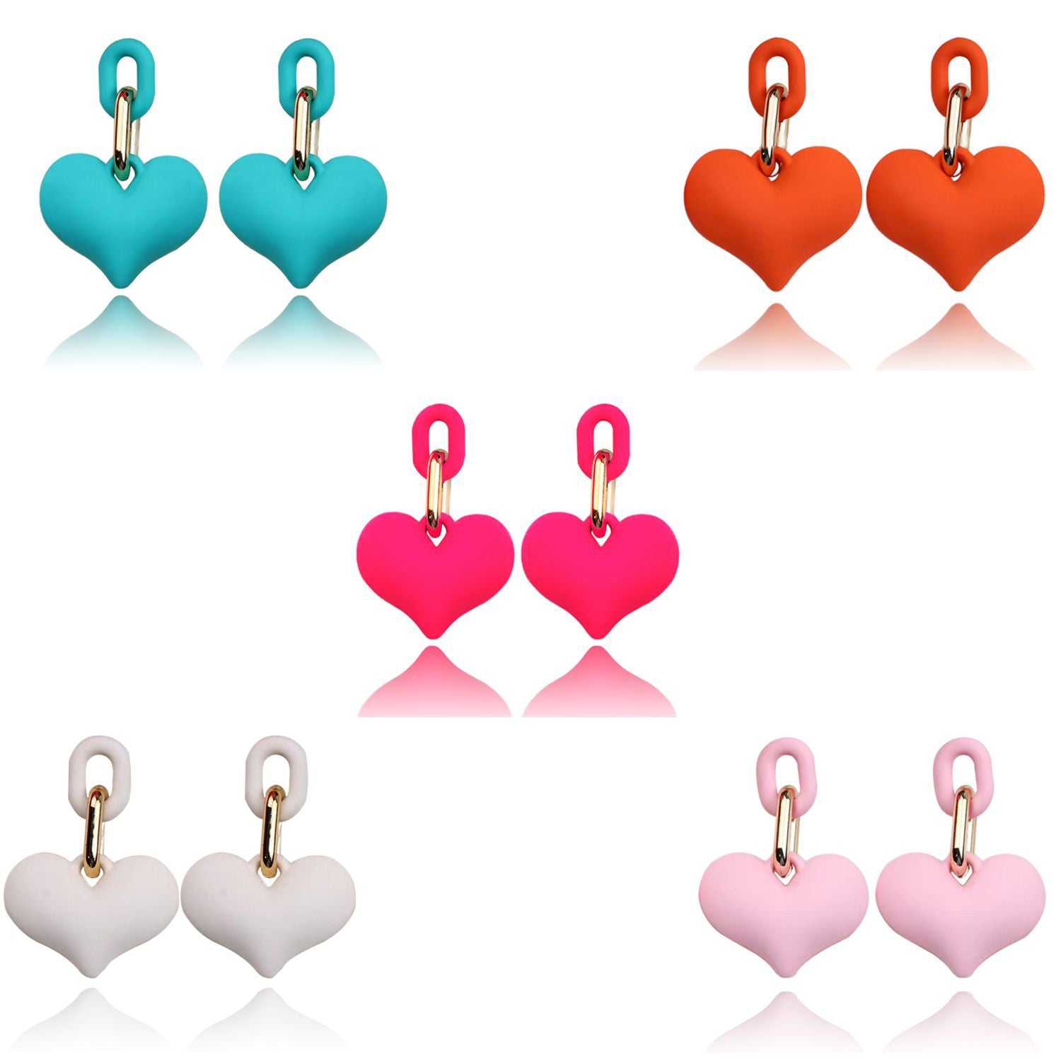 Wholesale Colorful acrylic heart earrings
