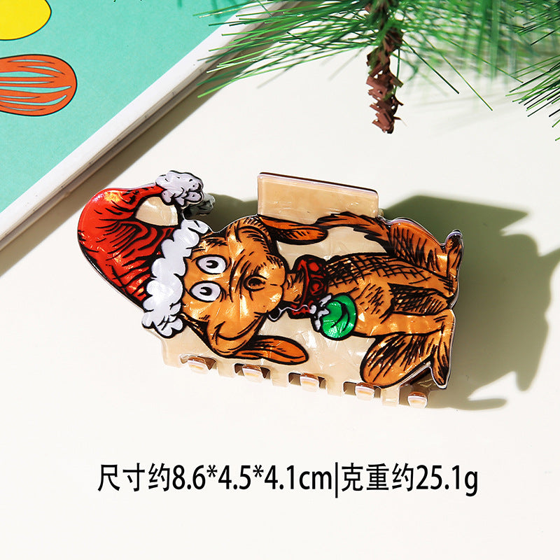 Wholesale Christmas Snowman Hair Claw Clip Snowflake Gingerbread Design Stylish Hair Accessory For Party Gift And Boutique Resale