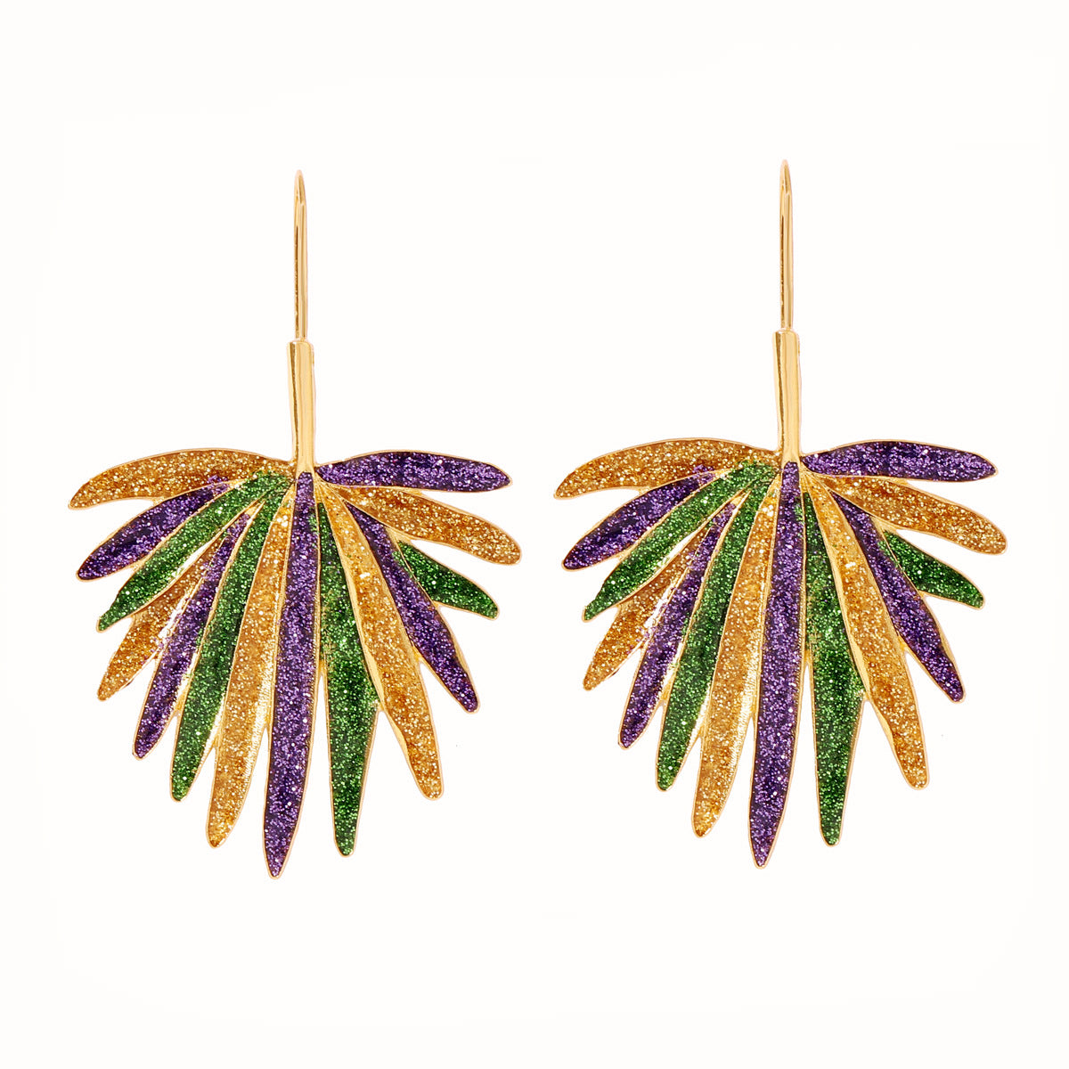 Wholesale Carnival Leaf  Mardi Gras Earrings