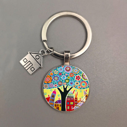 卸売カラフルなハウスメタルキーホルダー