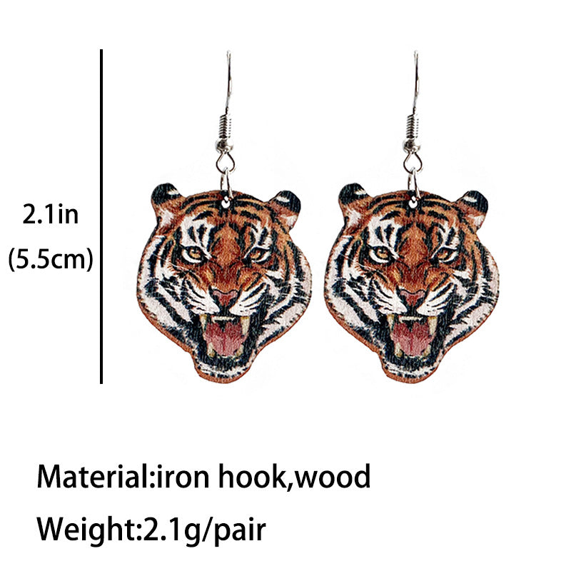 Wholesale Fun Animal Wooden Earrings