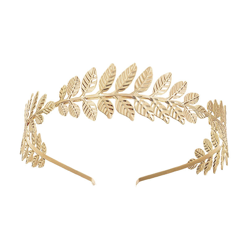 Wholesale European and American Bride Golden Leaf Leaf Headband