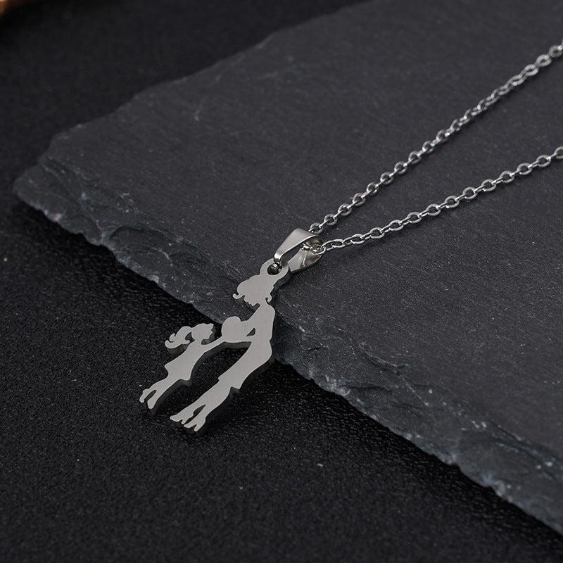 Wholesale DIY Warm Mother and Daughter Necklace