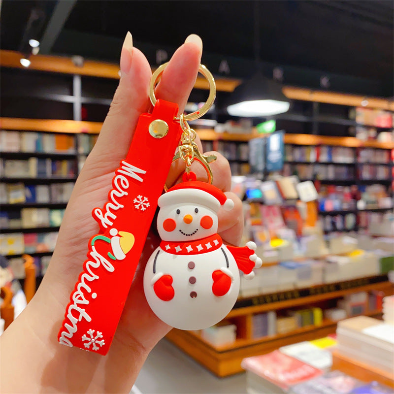 Wholesale Plastic Cartoon Christmas Christmas Tree Snowman Keychain