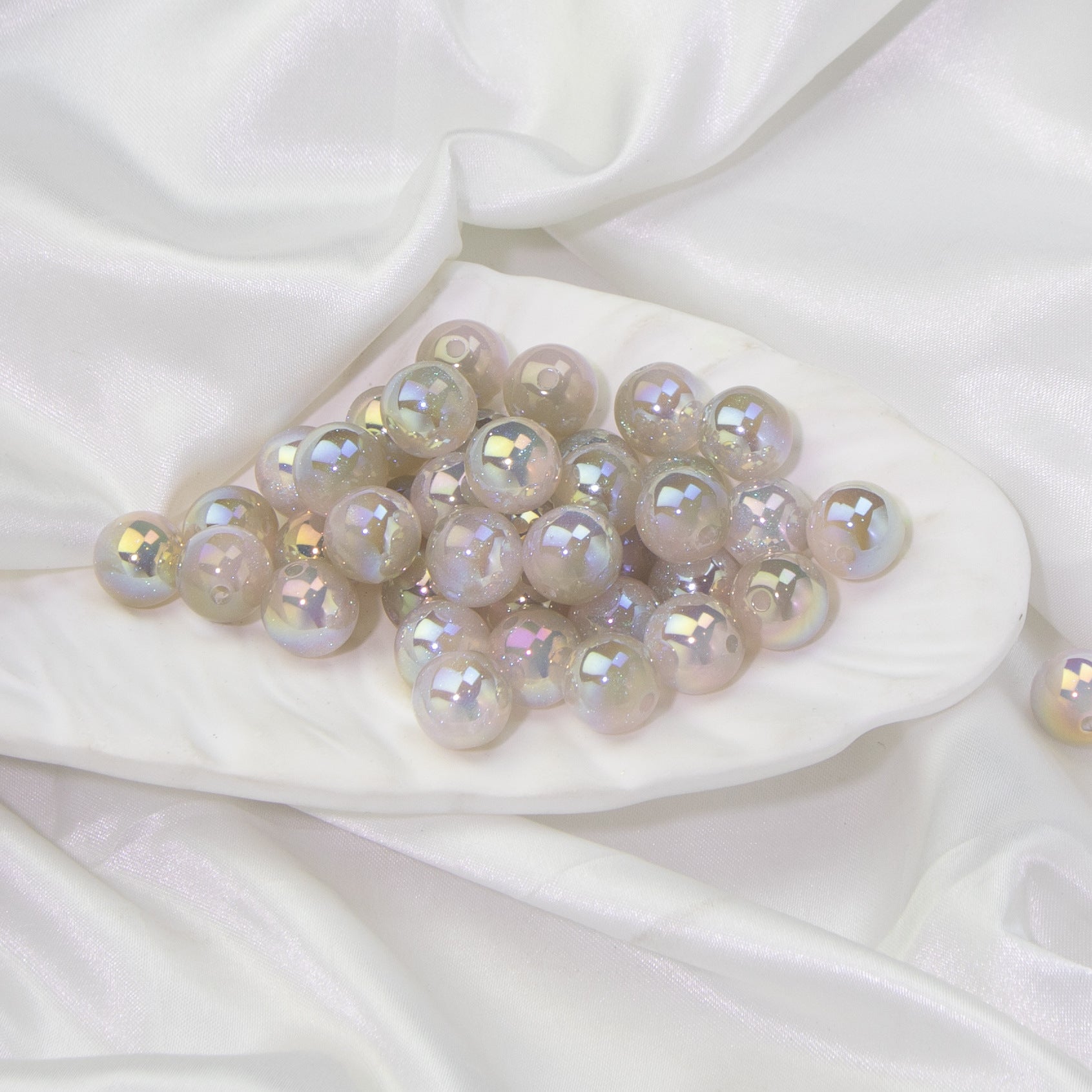 Wholesale 20pcs Starry Sky Two-color Gilded Round Beads