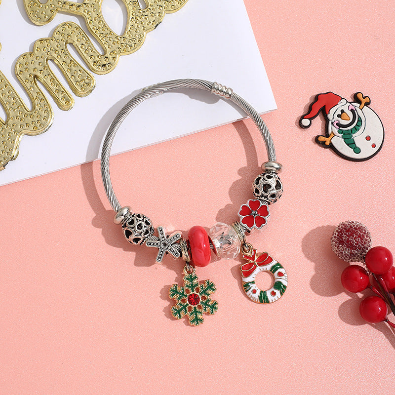 Wholesale Stainless Steel Christmas DIY Bracelet