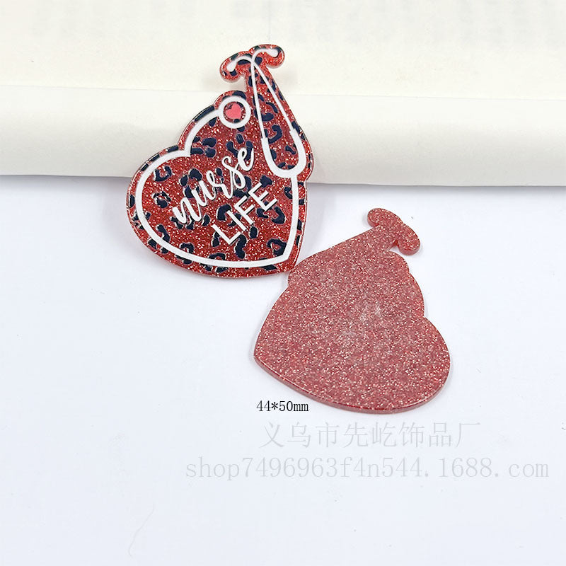 Wholesale 50pcs Medical Acrylic DIY Patch Badge Easy Pull Buckle Brooch Accessories