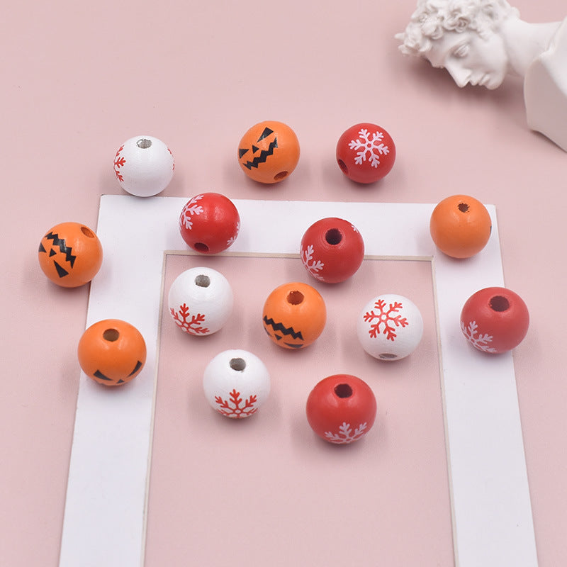 Wholesale 10pcs Christmas Wooden Beads