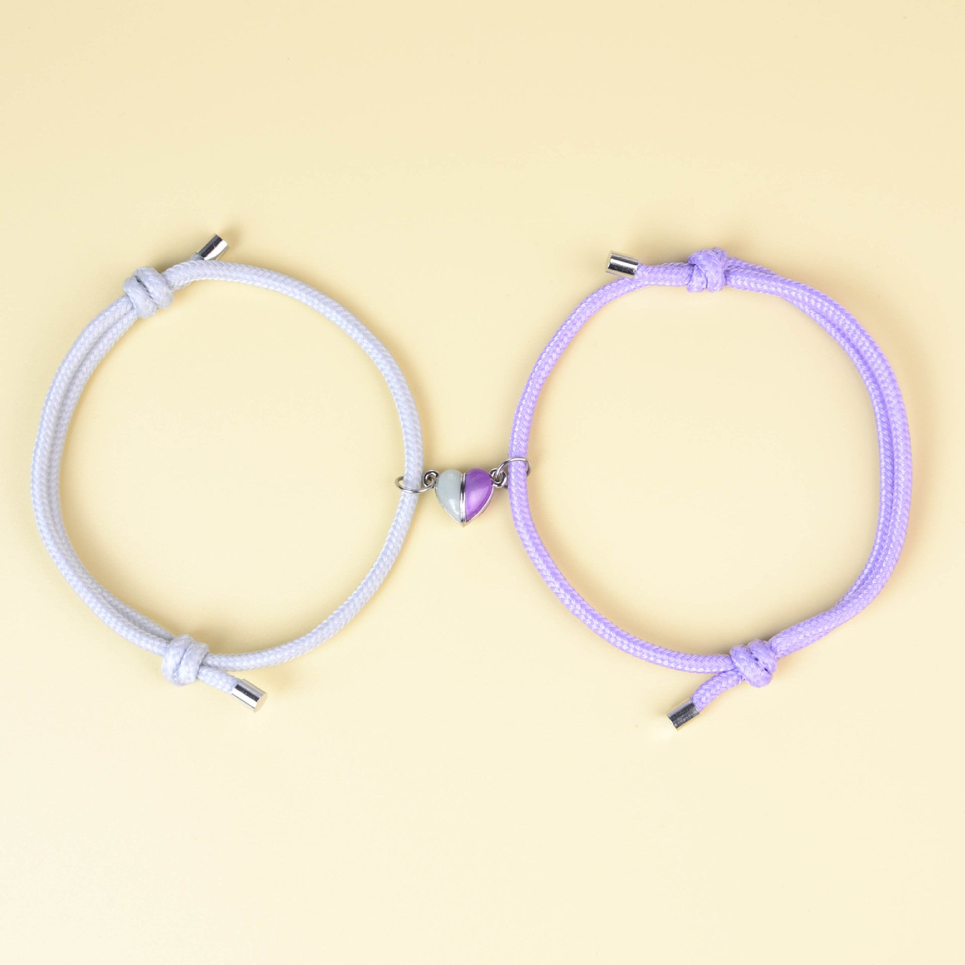 Wholesale Luminous  Magnet Suction Couple Woven Bracelet