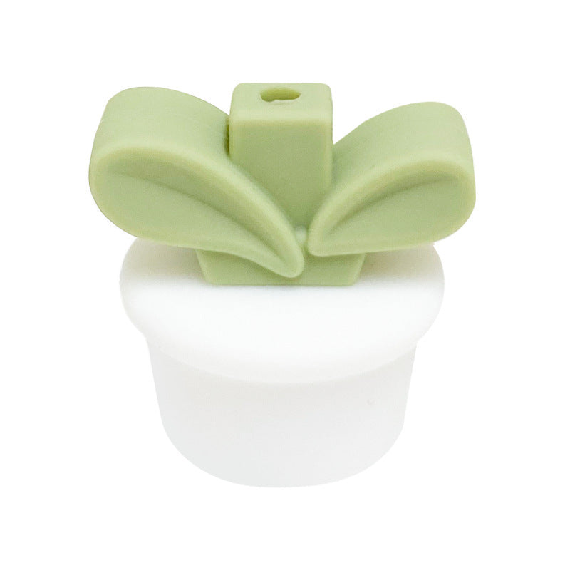 Wholesale 10pcs Flower Pot Grass Focal Beads