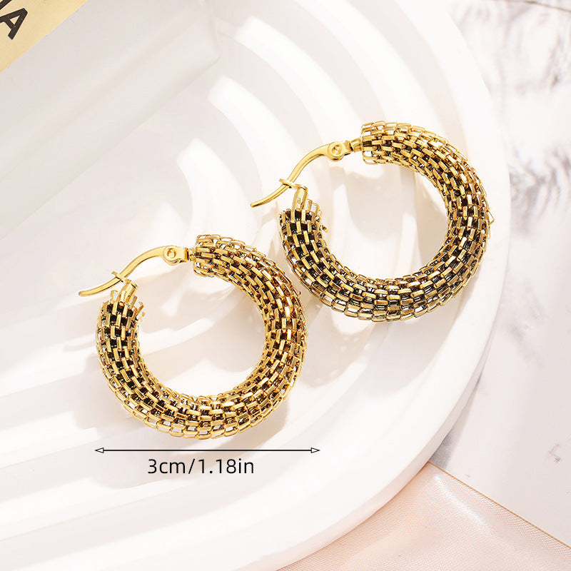 Wholesale gold plated hollow ring earrings