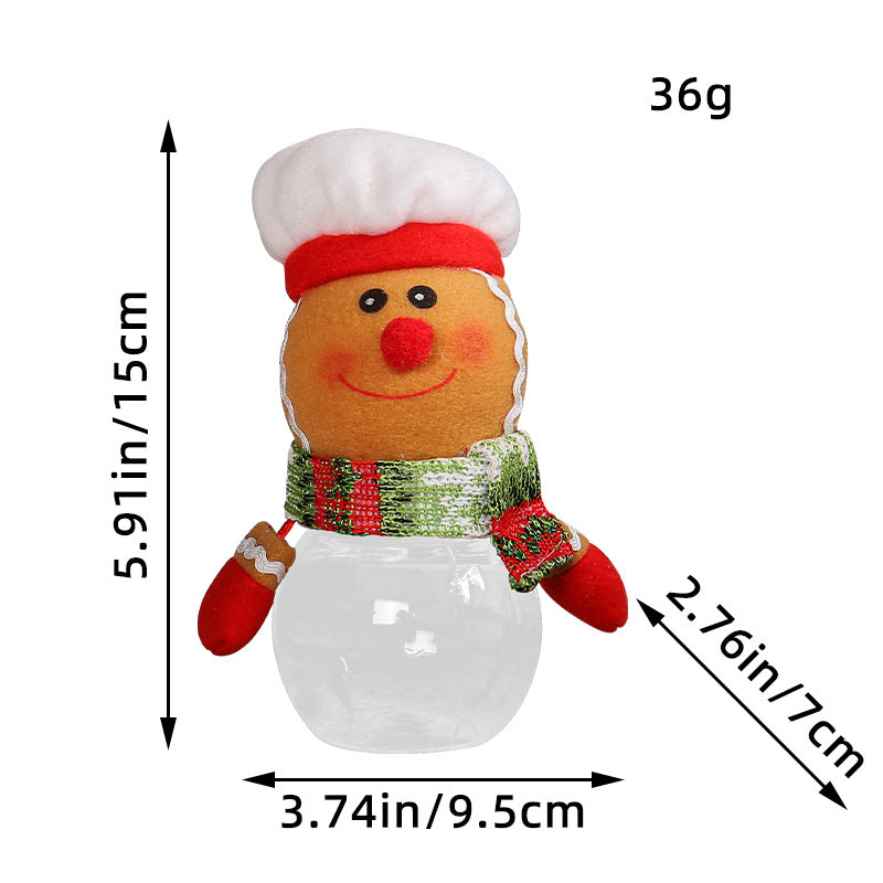 Wholesale Christmas Cute Children's Transparent Plastic Doll Candy Jar