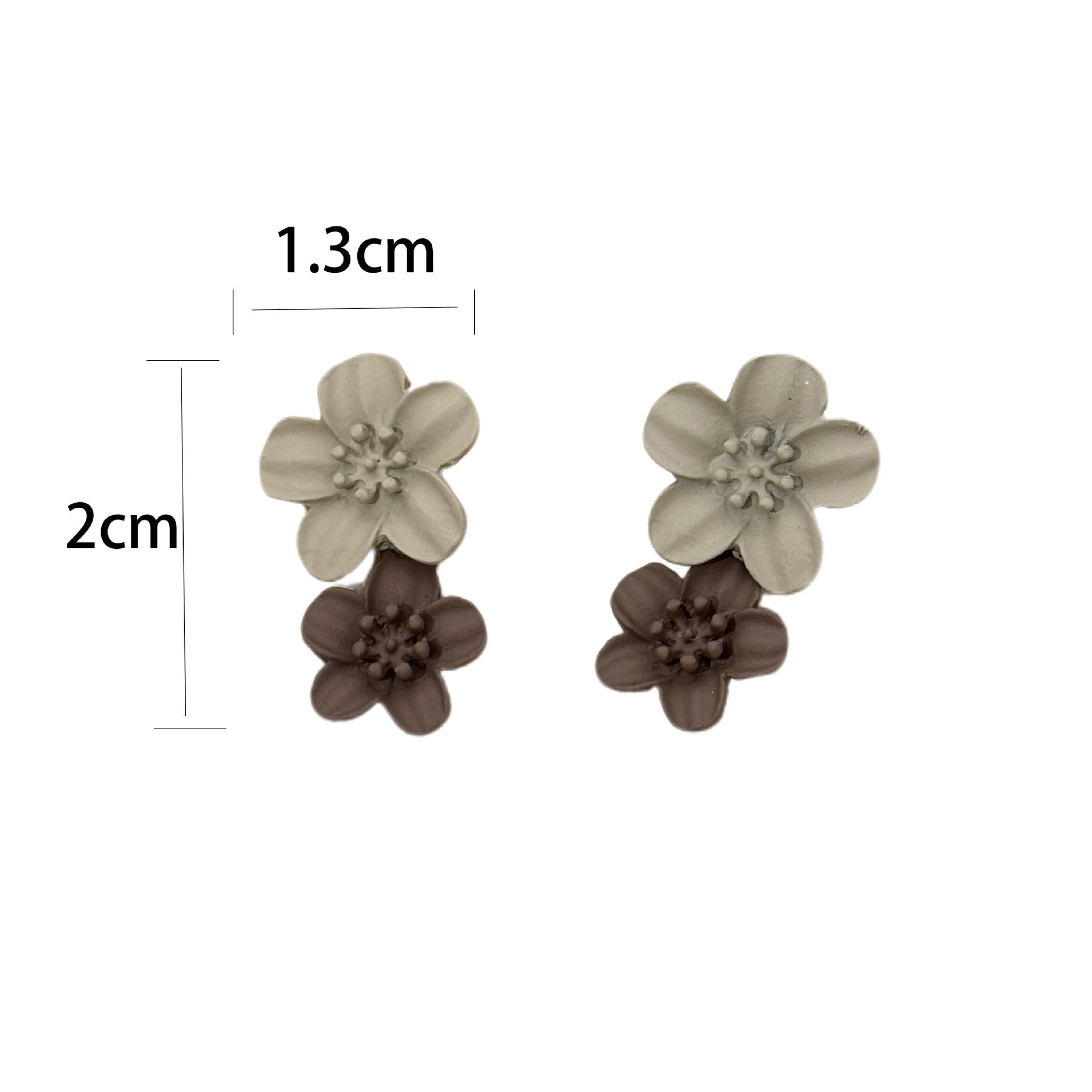 Wholesale Zinc Alloy Electroplated Flower Earrings Khaki Spray Paint Korean Minimalist Everyday Jewelry Accessory For Women