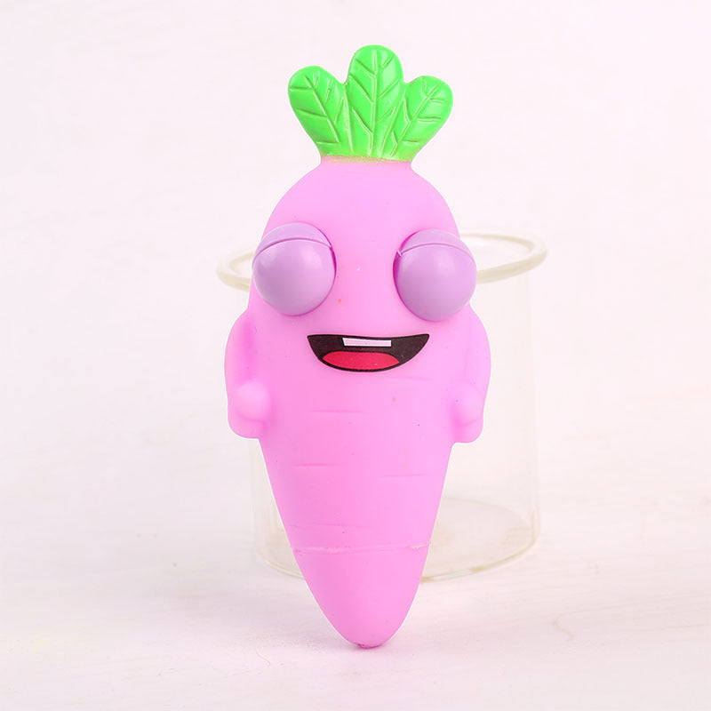 Wholesale Creative squinting carrot squeeze eye trick decompression vent fruit toys