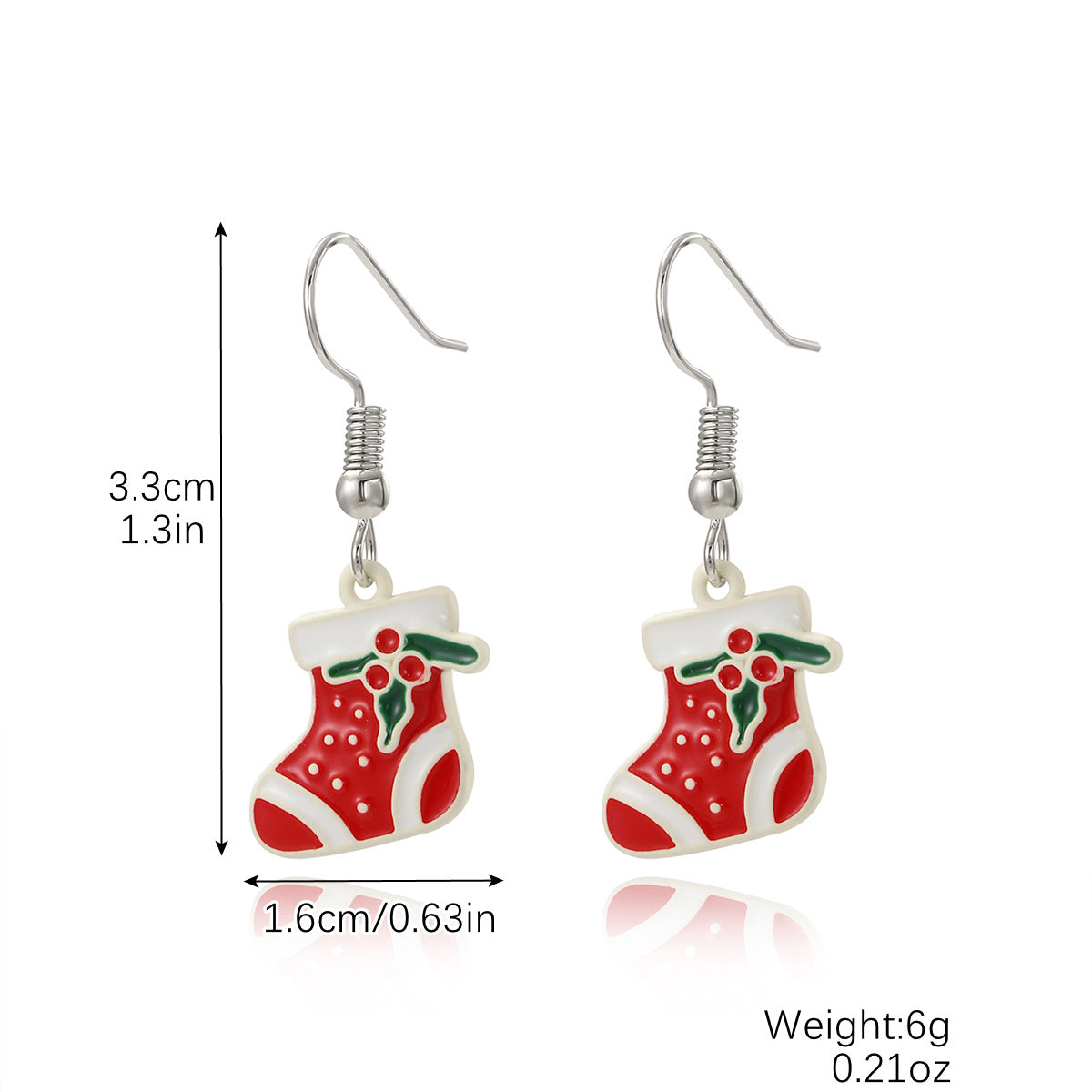 Wholesale Christmas Wood Snowflake Exaggerated Christmas Tree Earrings