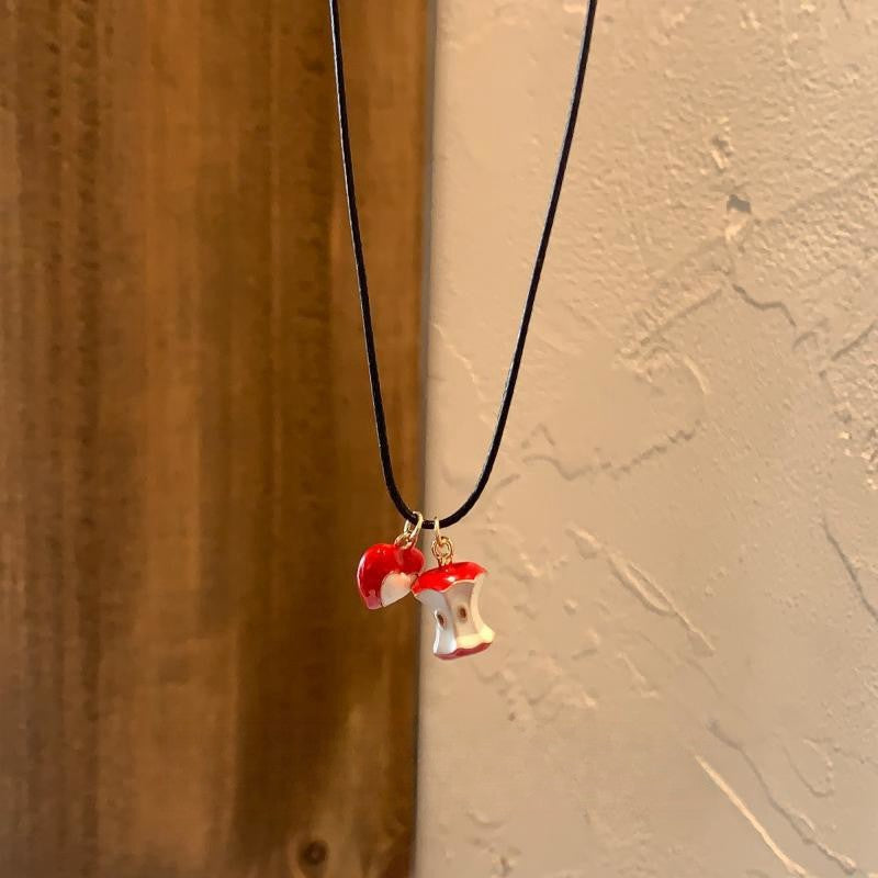 Wholesale Red M bean balloon dog pendant necklace