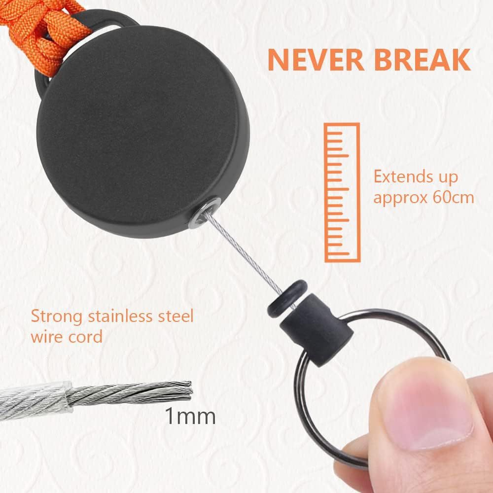 Wholesale Macaron Color Rebound Colorful Umbrella Rope Braided Telescopic Keychain