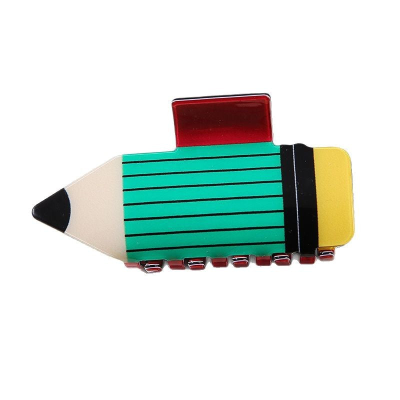 Wholesale PVC Pencil Claw Hair Clip Multi Color Cute Design Trendy Hair Accessory For Resale