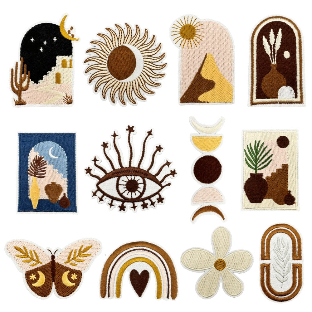 Wholesale Bohemian Chic Embroidered Iron On Patches Polyester Decorative Applique For Coats And Trench Coats