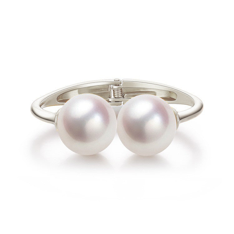 Wholesale Pearl double-layer semi open Layered Bracelet Set