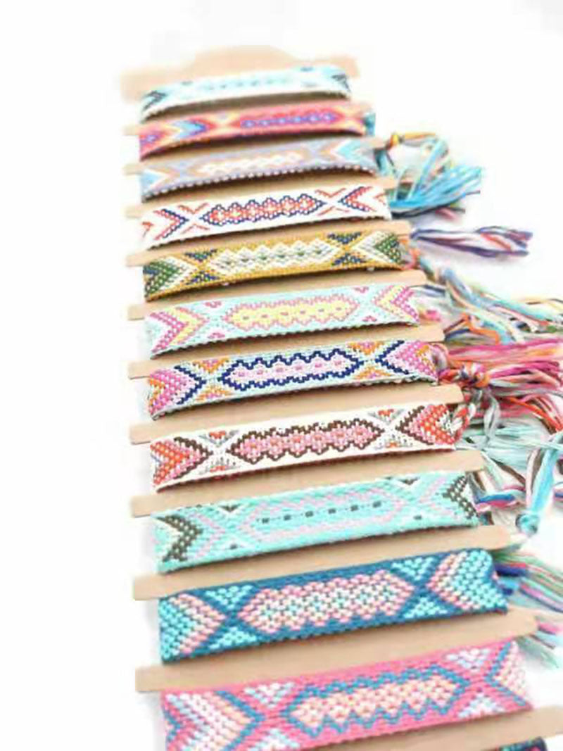 Pulsera de amistad aztecas de 12 piezas al por mayor 12pcs/set tejido a mano