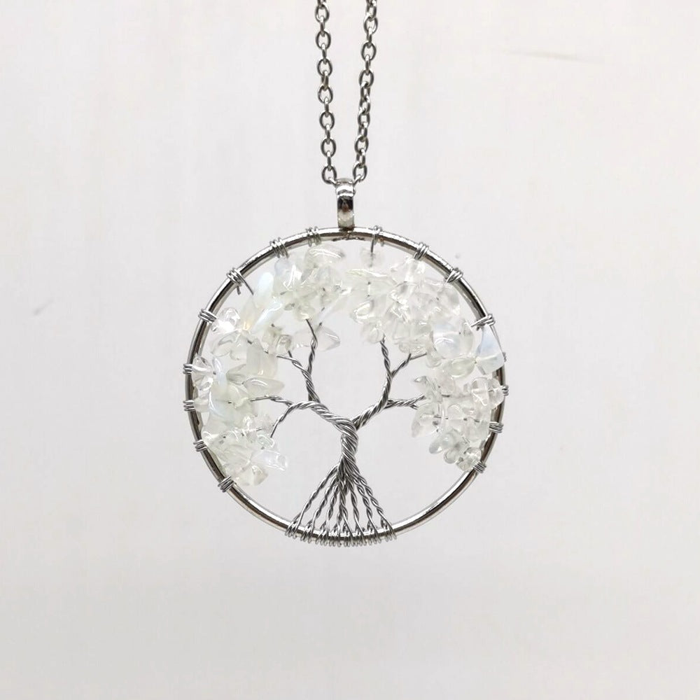 Wholesale Natural Colorful Crystal Life Tree Necklace