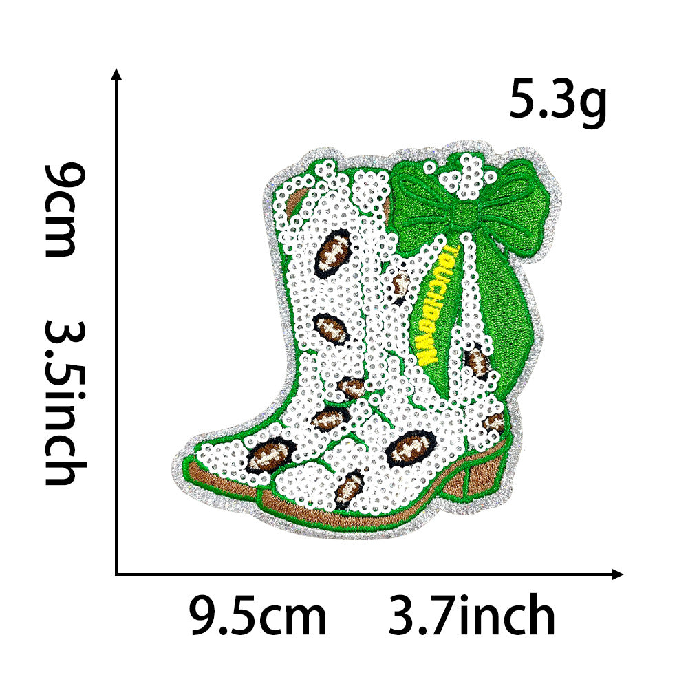 Wholesale Colorful bow boot sequin embroidery DIY Patches