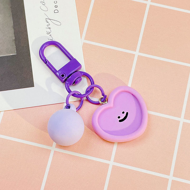 Wholesale Cartoon Cute Macaron Color Smile Acrylic Key Ring