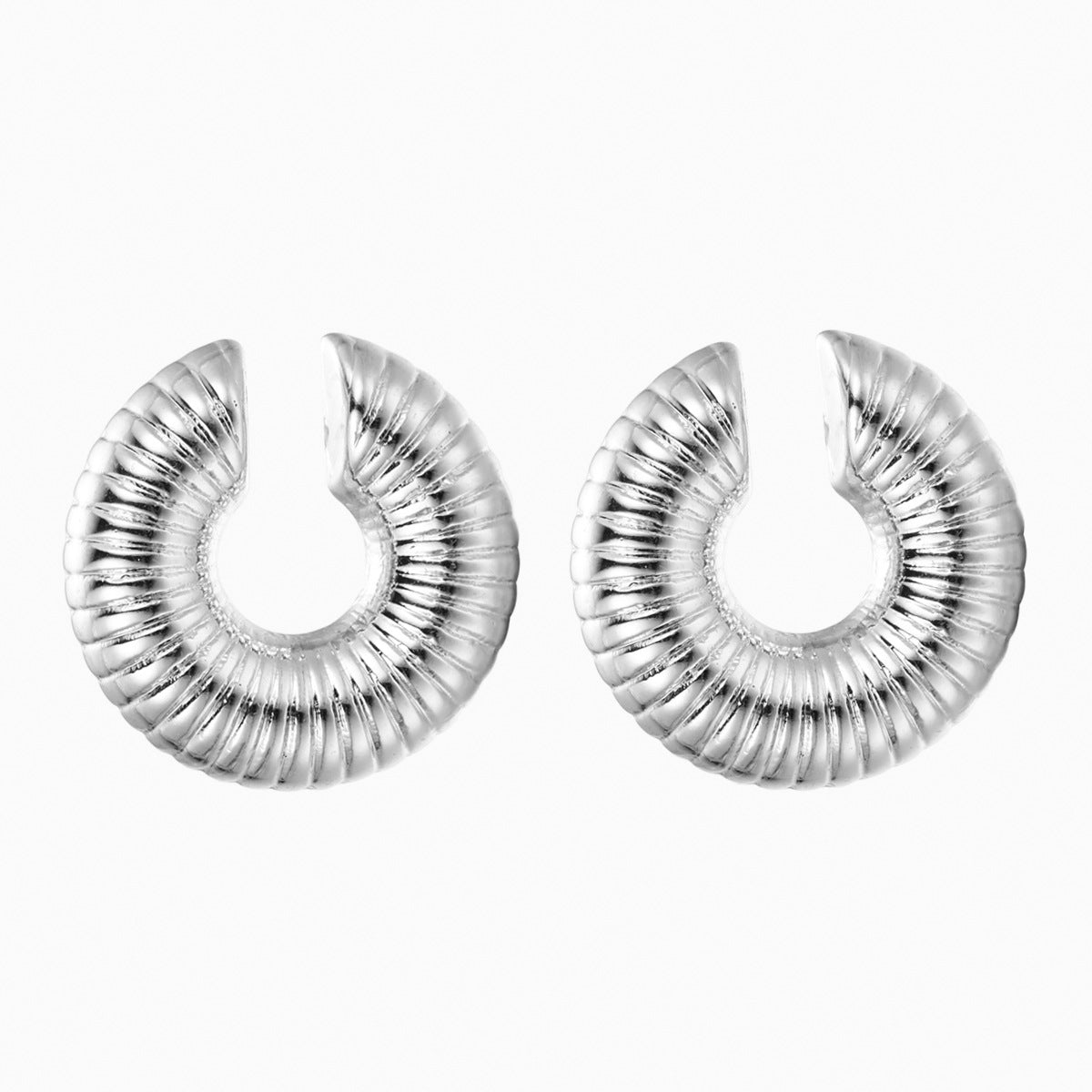 Wholesale Fashion Thick Cylindrical Tube Simple 18k Plated Hollow Ear Bone Clip Earrings