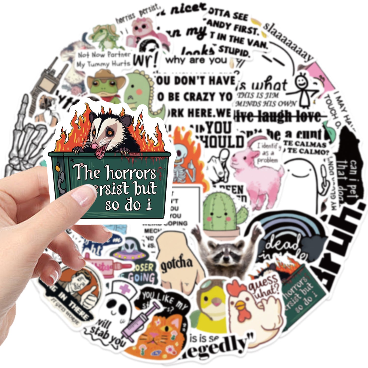 Wholesale 50pcs retro fun cartoon graffiti waterproof stickers