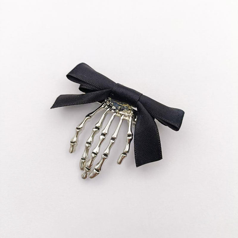 Wholesale Halloween Skull Ghost Claw Bow Alloy Hairpin