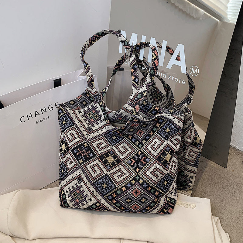 Wholesale Ethnic Style Canvas Shoulder Bag
