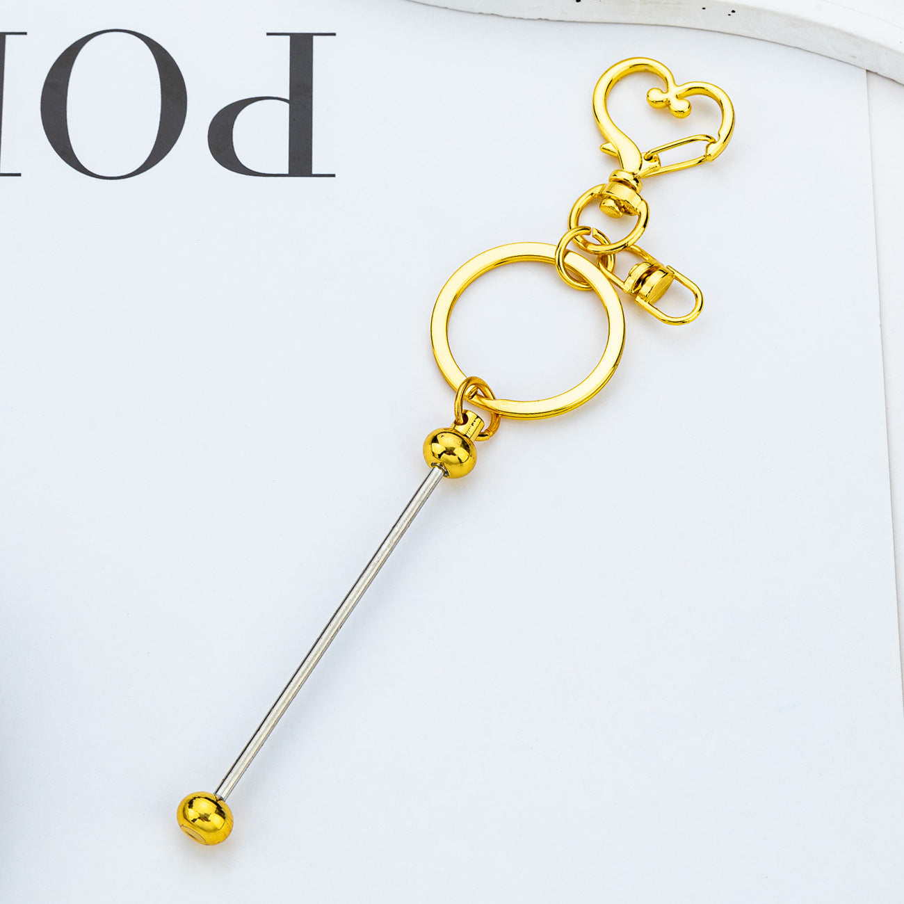 Wholesale DIY Beaded Heart Keychain Pendant Event Commemorative Small Gift Keychain Creative Luggage Pendant Keychain