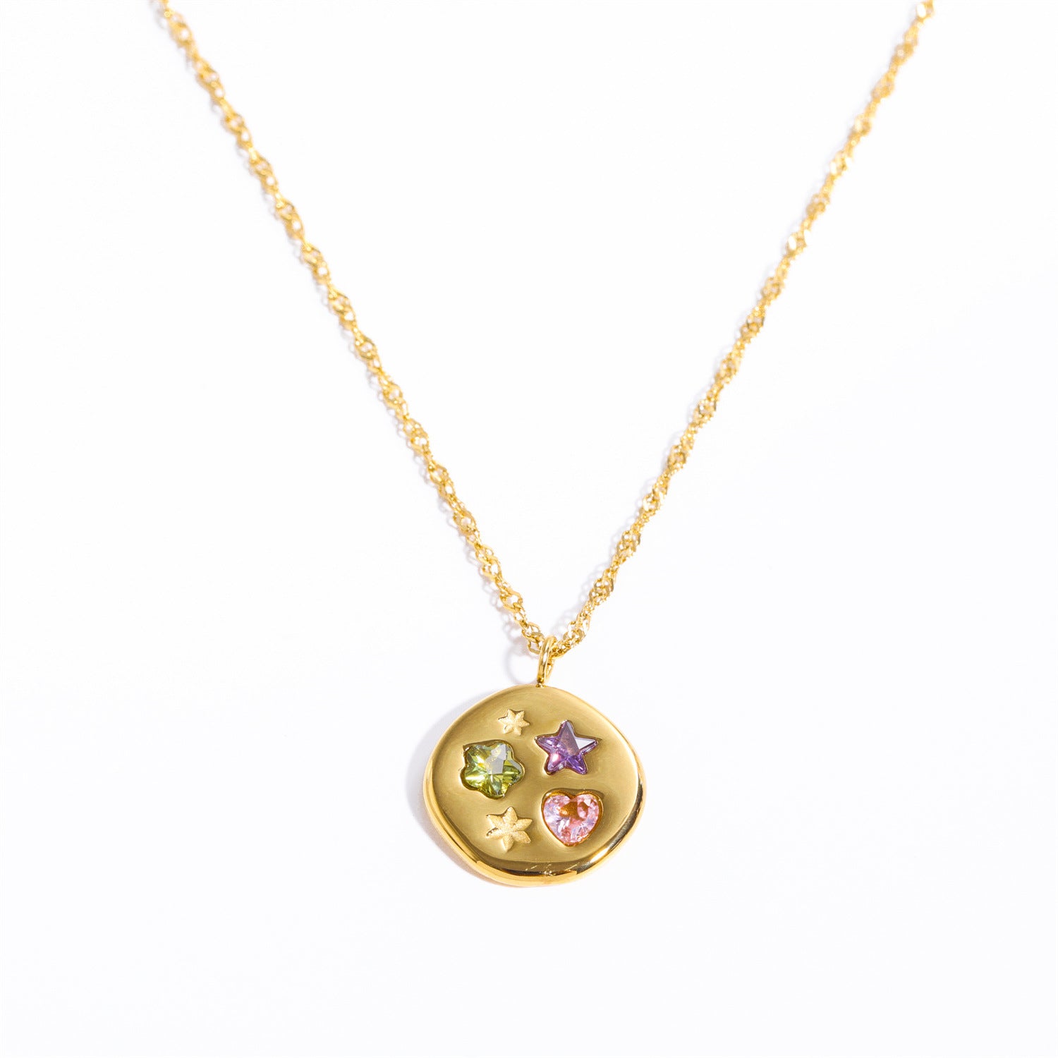 Wholesale real gold U-shaped diamond lucky symbols