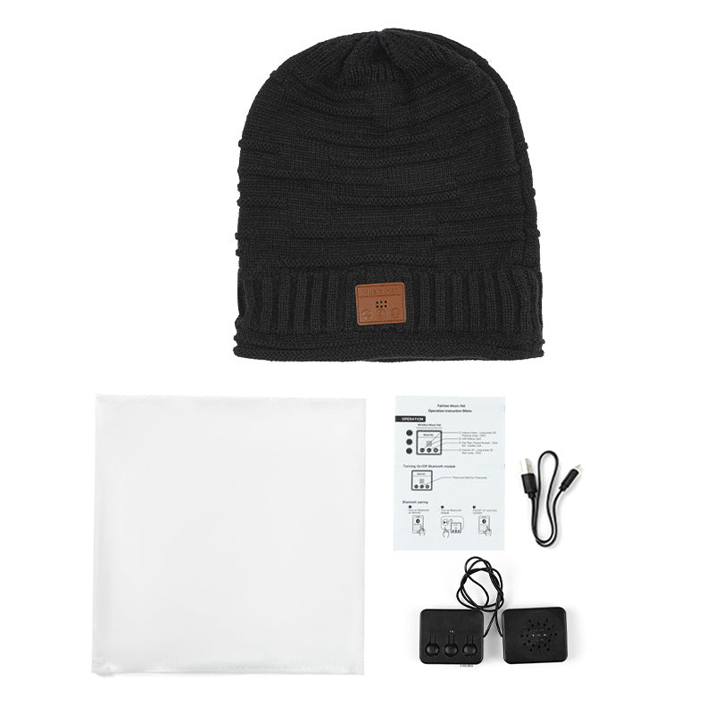 Wholesale Autumn and Winter Knitted Warm Plus Fleece Bluetooth Hat