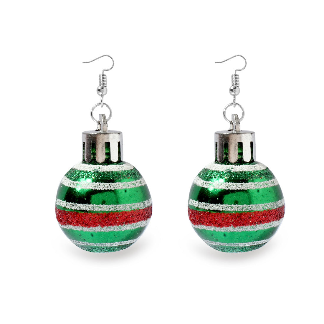 Wholesale Christmas Glitter Electroplated Ball Earrings