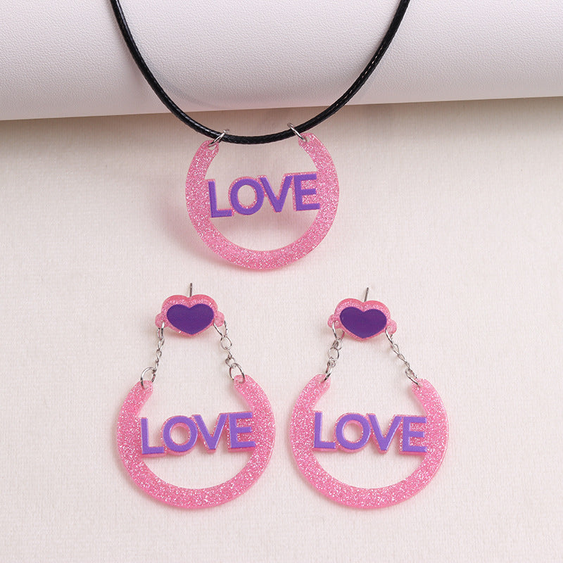 Wholesale Valentine' s Day love Acrylic Earrings