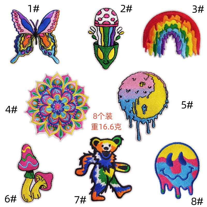 Wholesale Colorful cartoon rainbow bear DIY patches
