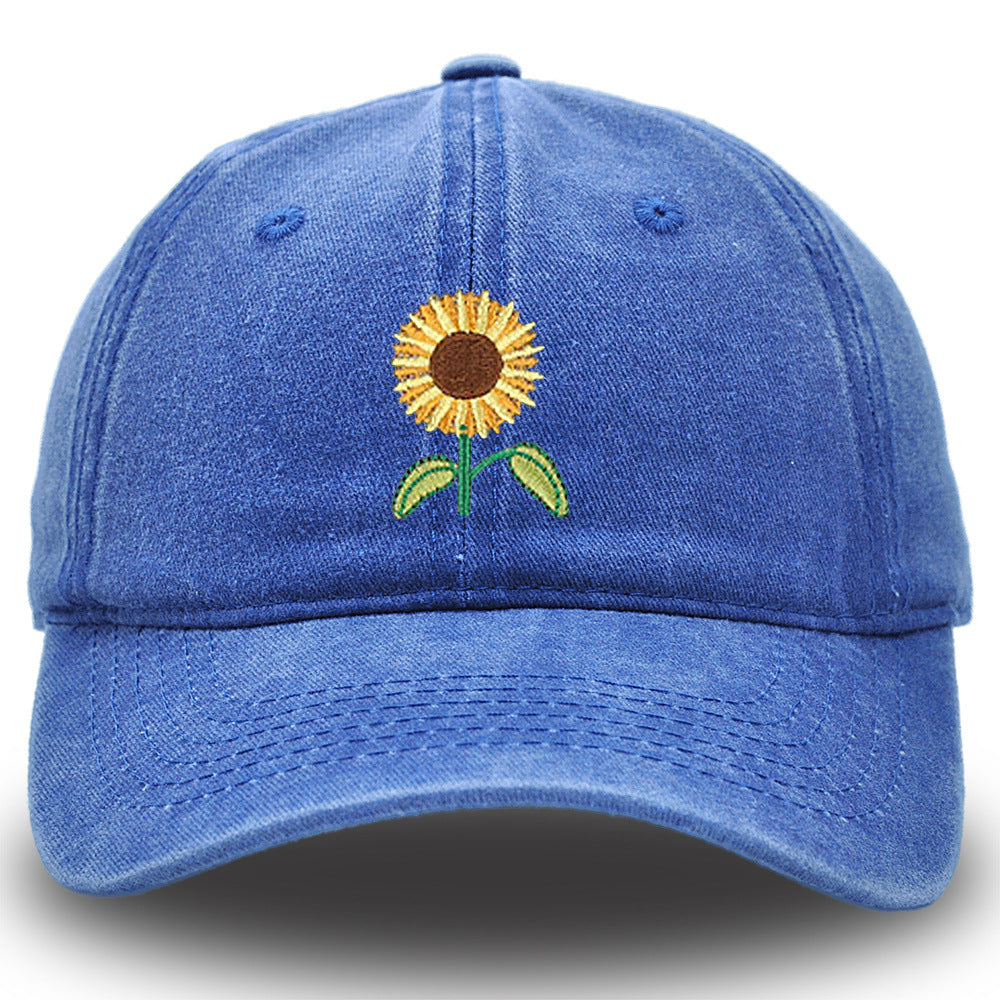 Wholesale Washed Cotton Sunflower Baseball Caps