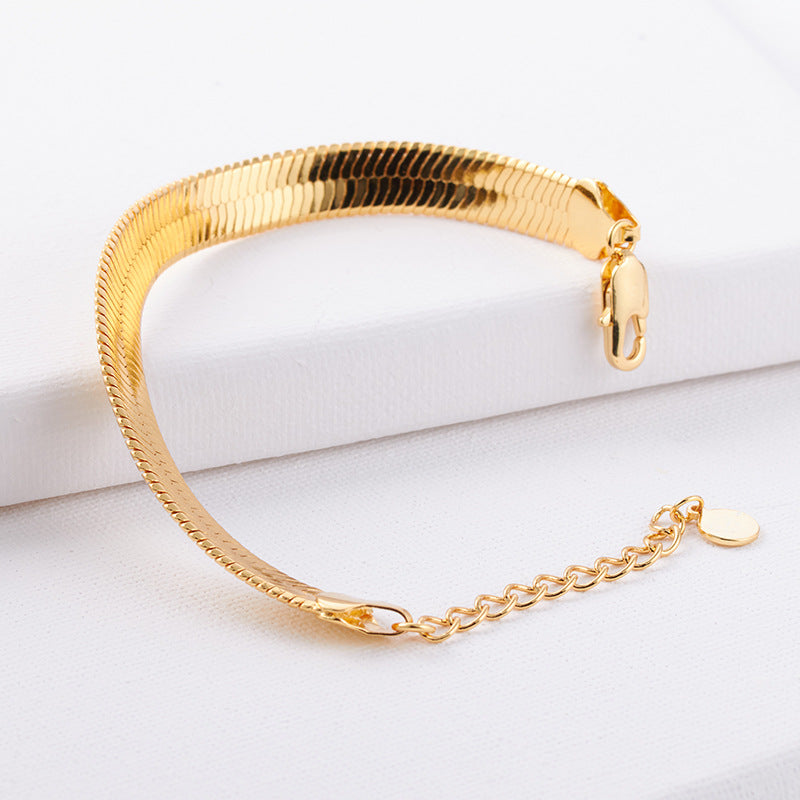 Wholesale Snake Bone Chain Plated 18K Gold Christmas Copper Bracelet