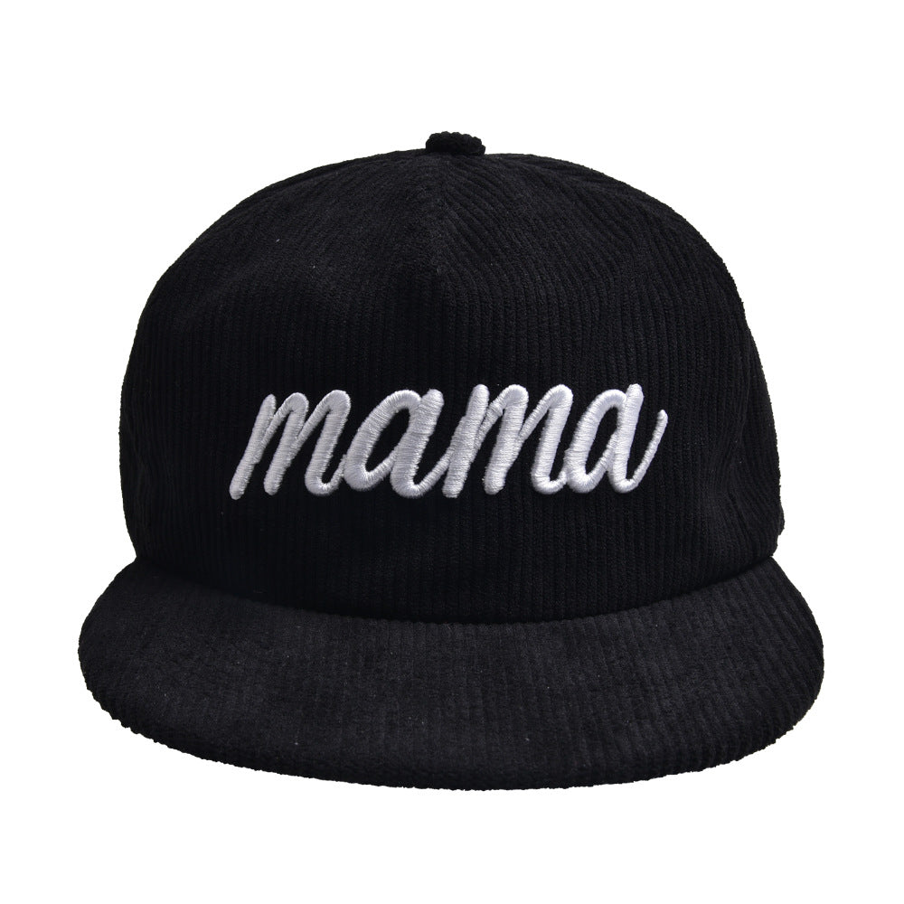 Wholesale Flat Brim Corduroy MAMA Baseball Cap