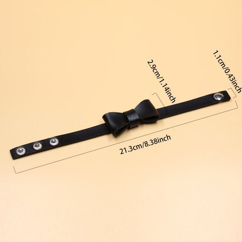 Wholesale PU Leather Bow Bracelet Chic Simple Design Fashion Accessory For Everyday Wear Gift