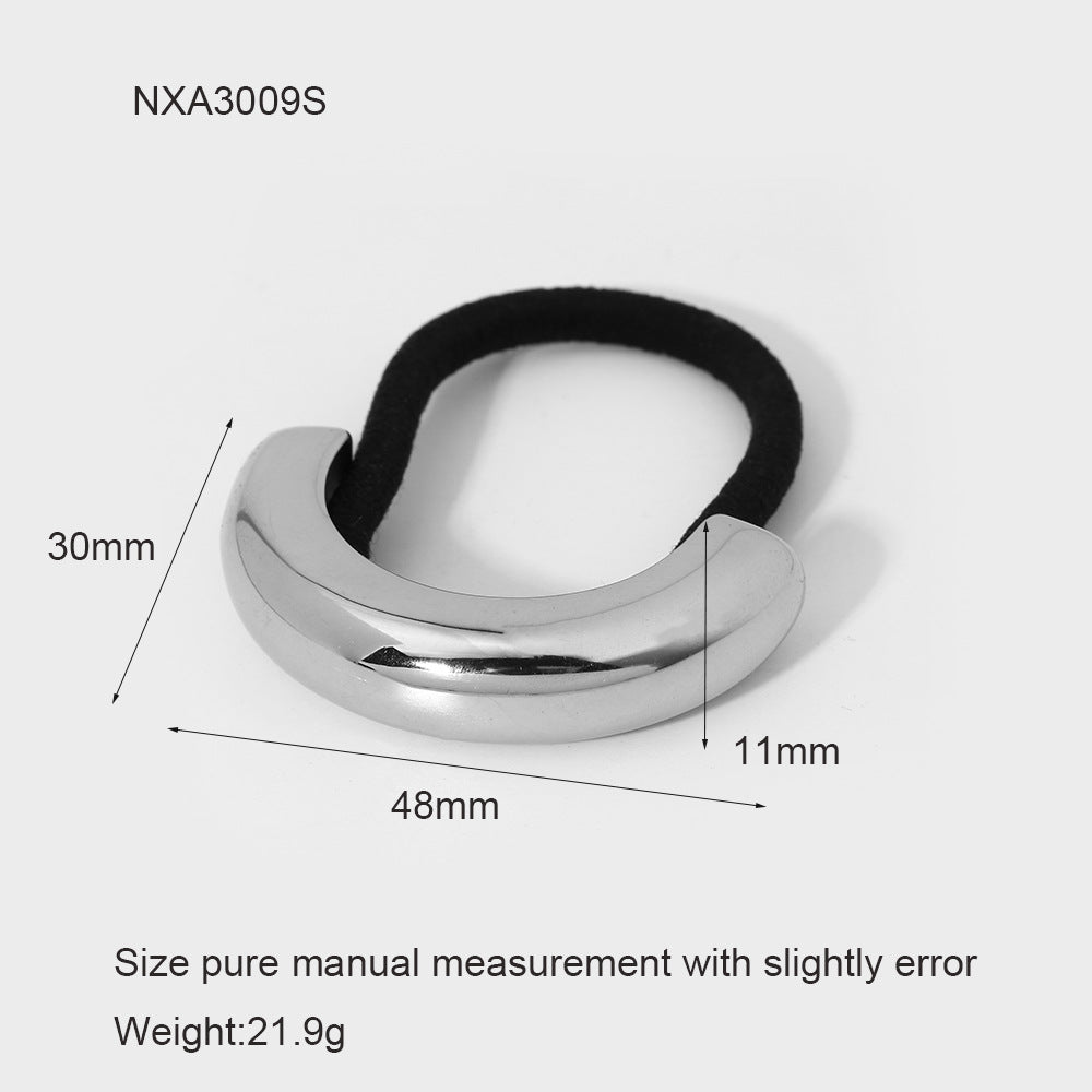 Wholesale Stainless Steel Metal High-grade Ins Rubber Band Love Bow Ponytail Hair Rope