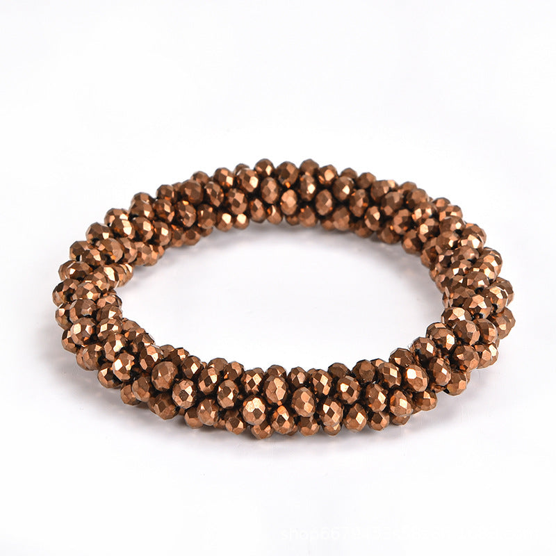 Wholesale Sequin Crystal Color Elastic Rubber Band Bracelet Dual Use