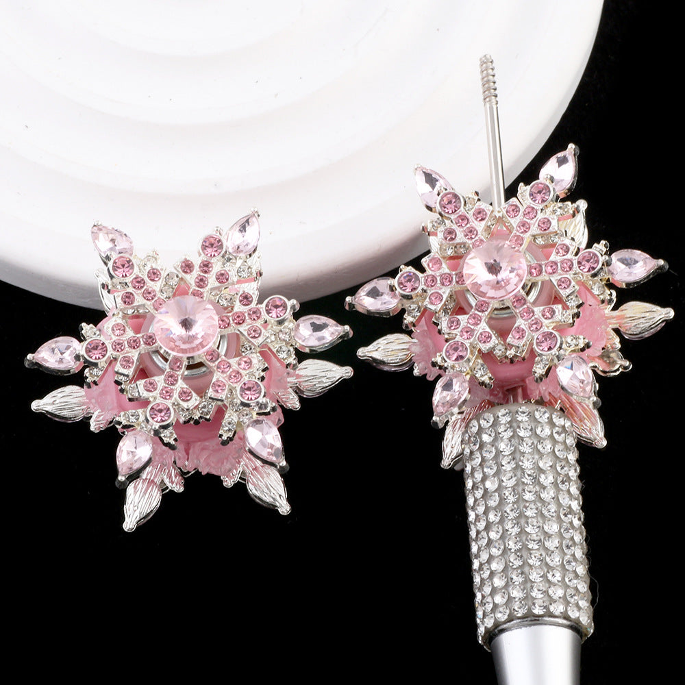 Wholesale Double-sided Snowflake Transfer Alloy Clay Drill Ball Straight Hole Beads DIY Accessories