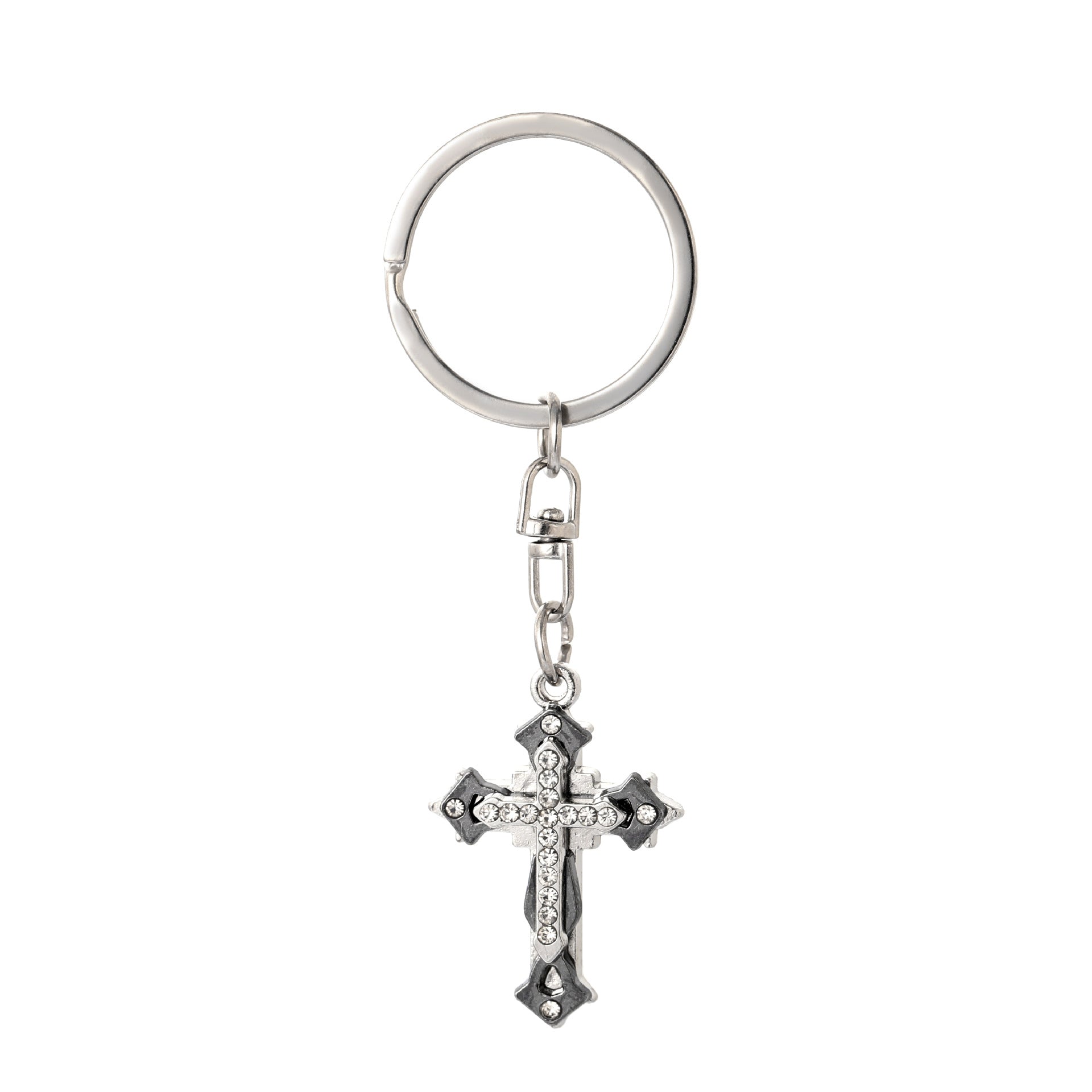 Wholesale Diamond Three-layer Stitching Cross KeyChain