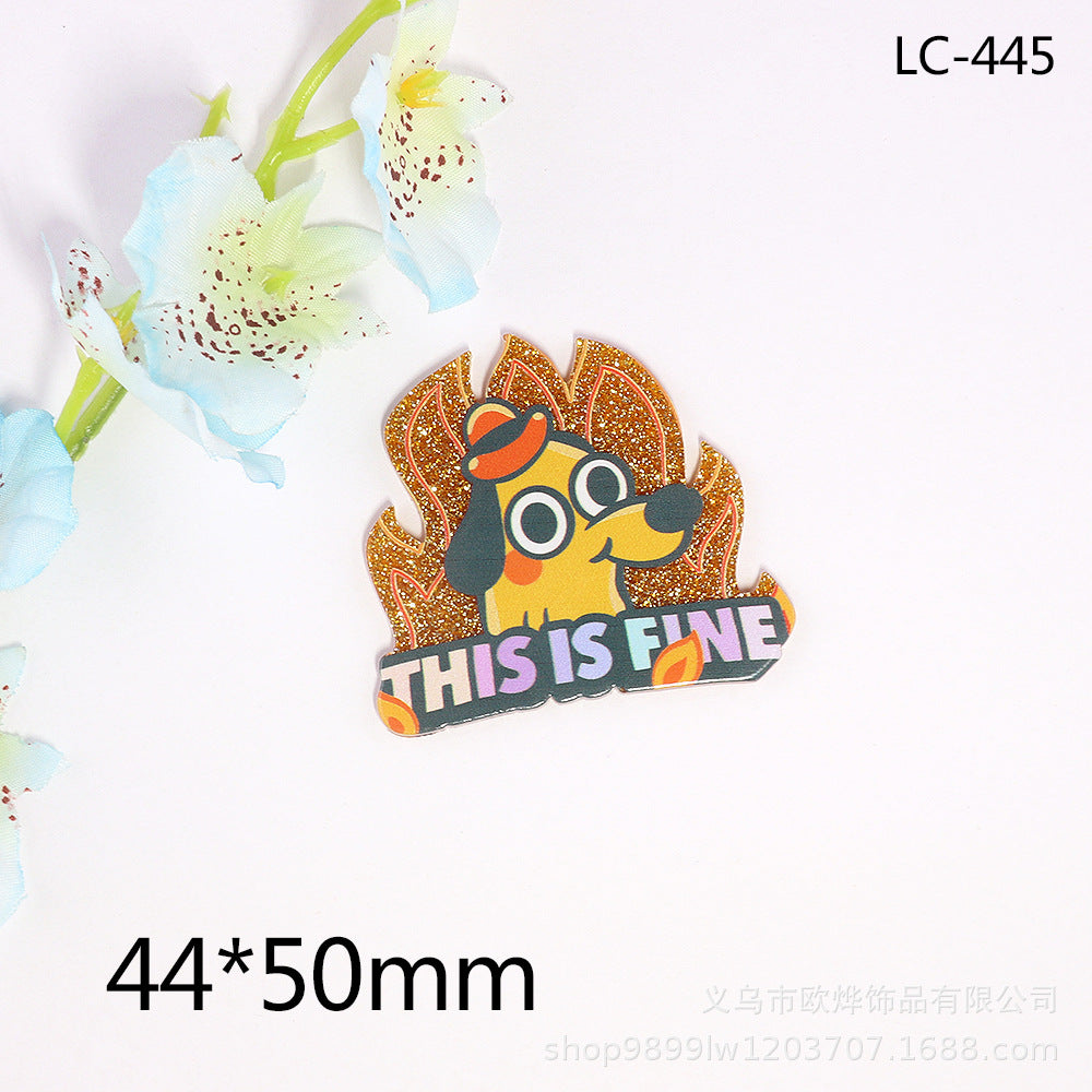 Wholesale 10 new pink cartoon jewelry acrylic DIY patches